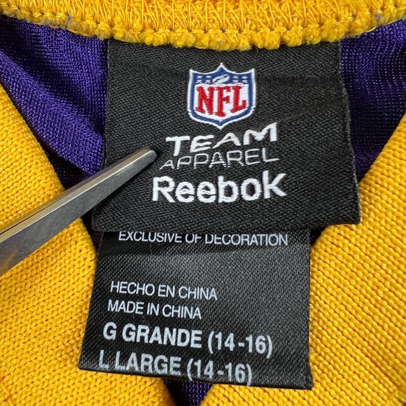 Y2K Reebok NFL Minnesota Vikings Adrian Peterson 28 Jersey Youth Large Purple - Picture 6 of 12
